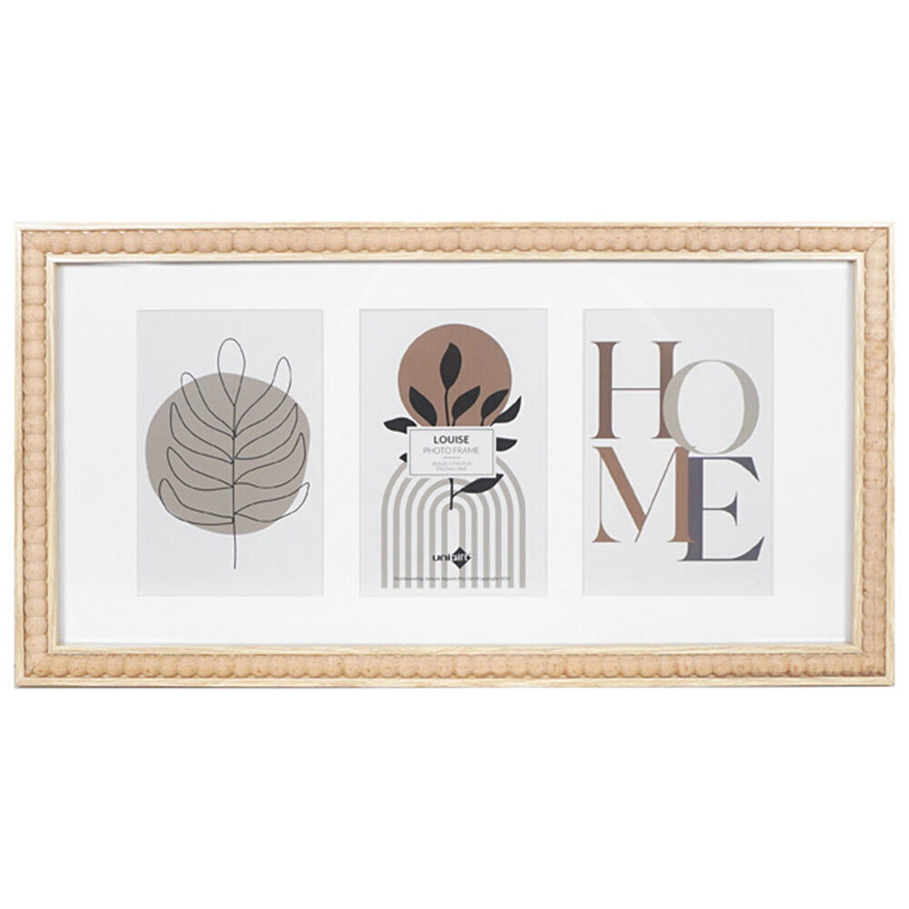 4PK Unigift Louise Collage 3-Opening Photo Frame 20x40cm - Brown
