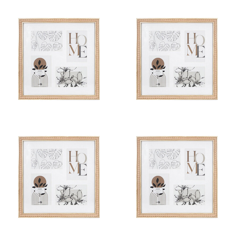 4PK Unigift Louise Collage 4-Opening Photo Frame Square 33cm - Brown