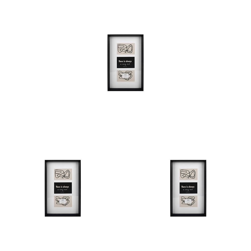 3PK Unigift Soho 3-Open Collage Picture Frame 10x15cm Black