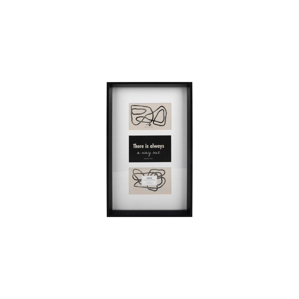3PK Unigift Soho 3-Open Collage Picture Frame 10x15cm Black