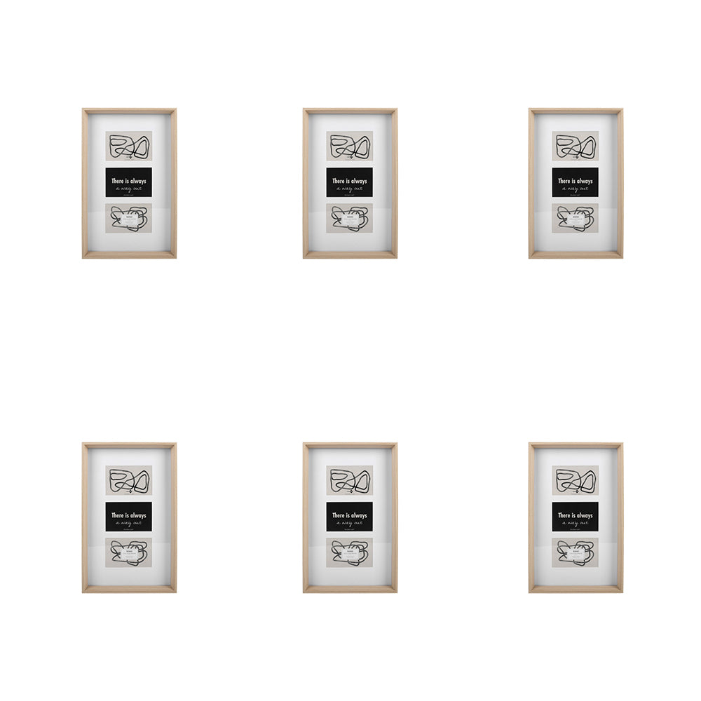 6PK Unigift Soho 3-Open Collage Picture Frame 10x15cm Natural