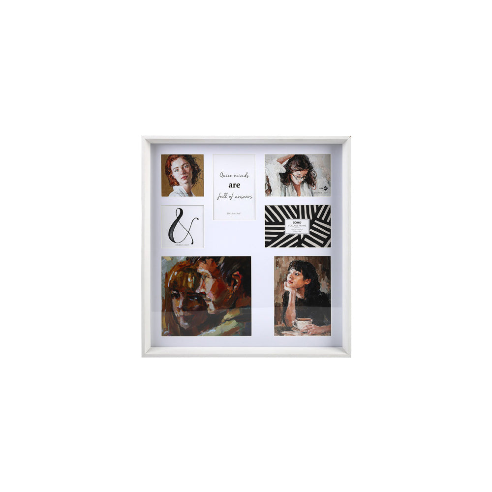 2PK Unigift Soho 4 Sizes 7-Open Collage Picture Frame White