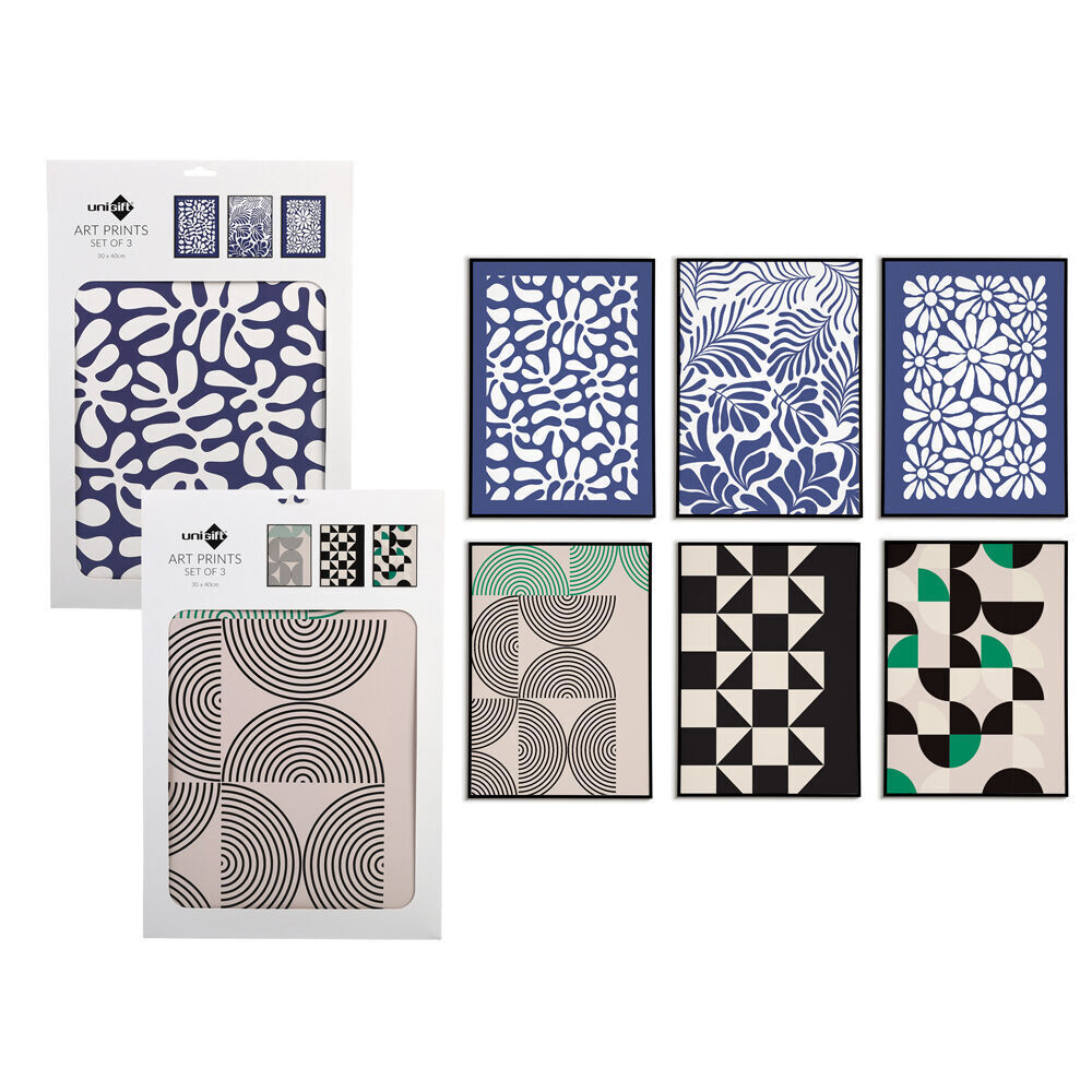 18pc Unigift Art Print Poster Abstract 30x40cm - Assorted