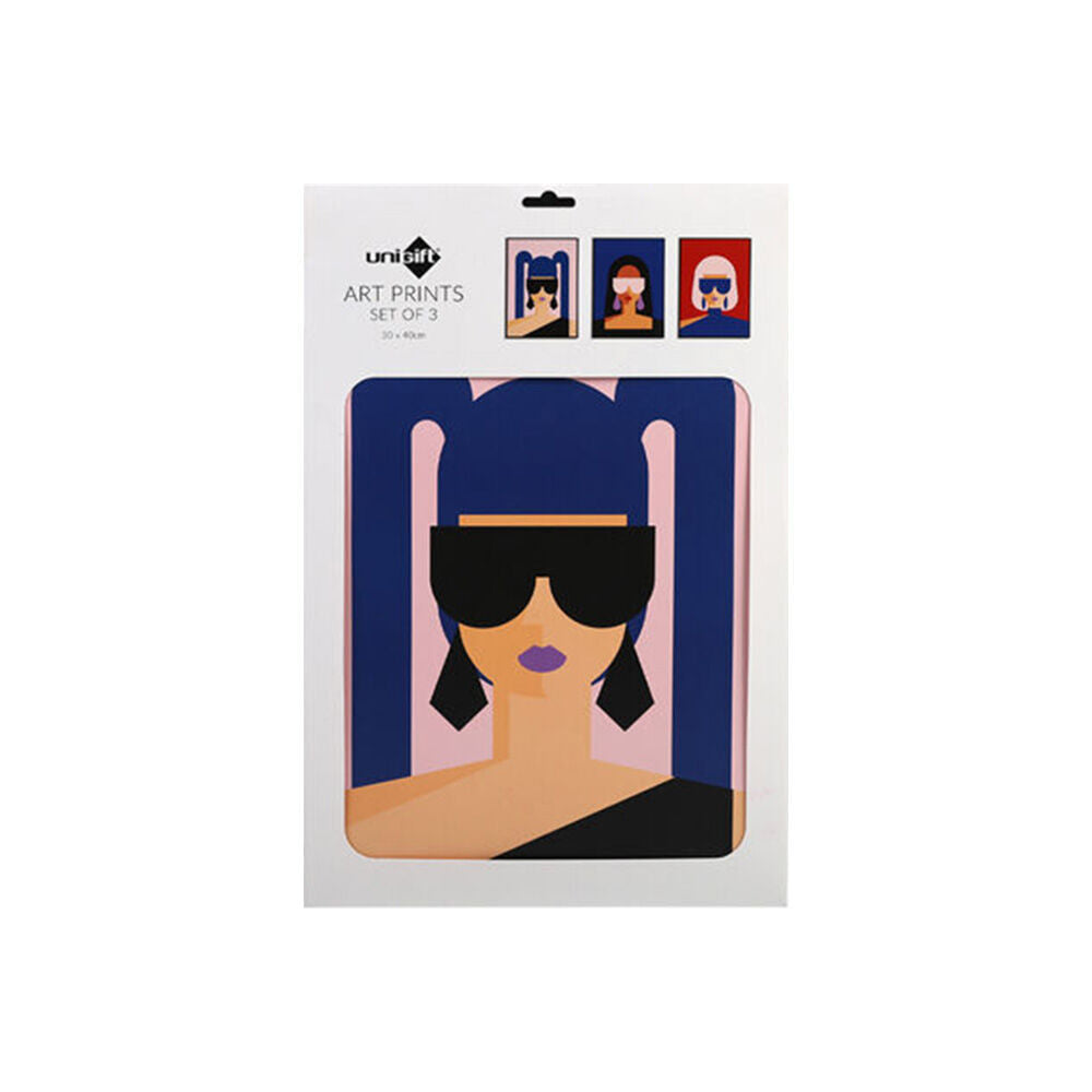18pc Unigift Art Prints Poster Funky Girl 30x40cm - Assorted