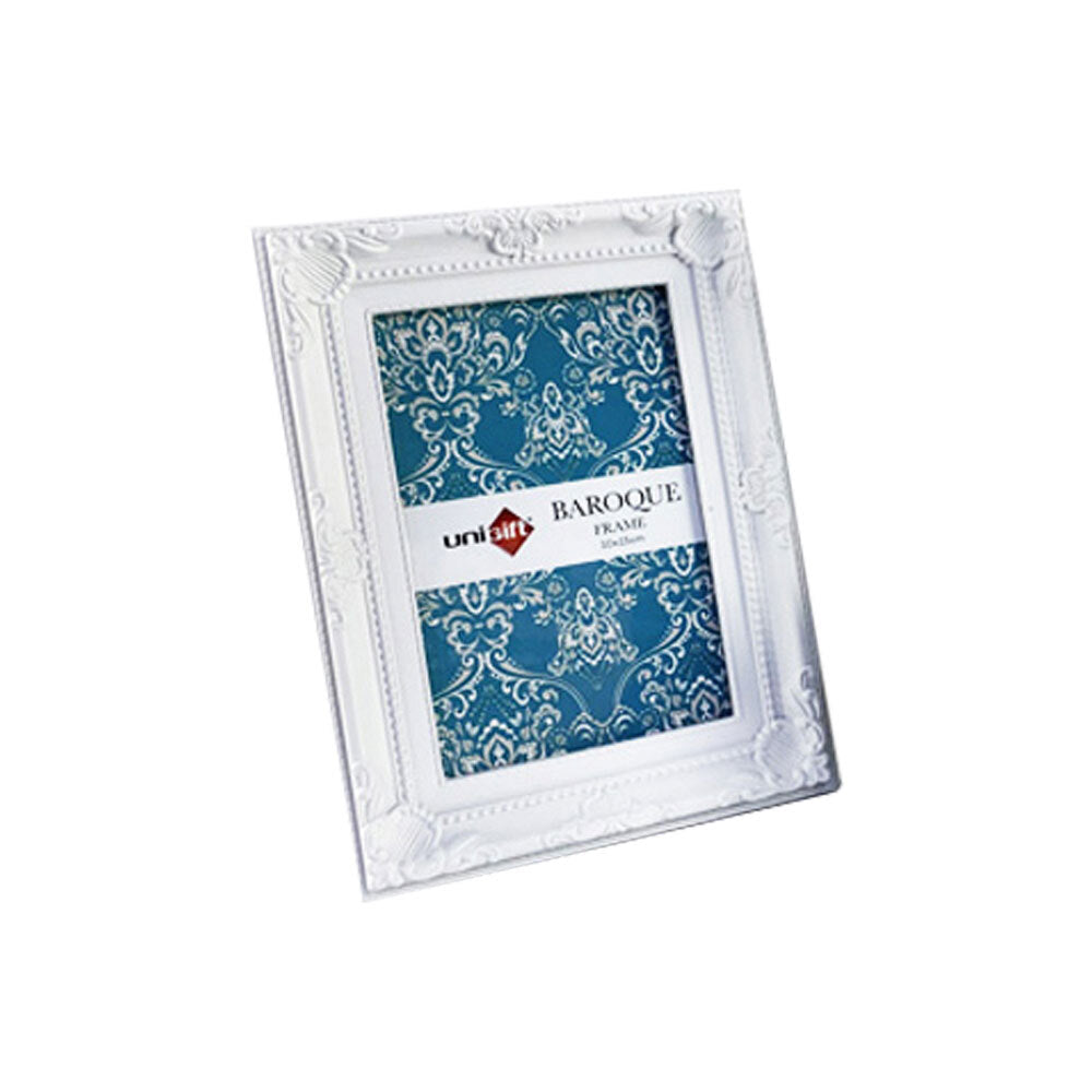 6PK Unigift 10x15cm Baroque Photo Frame Picture Holder - White