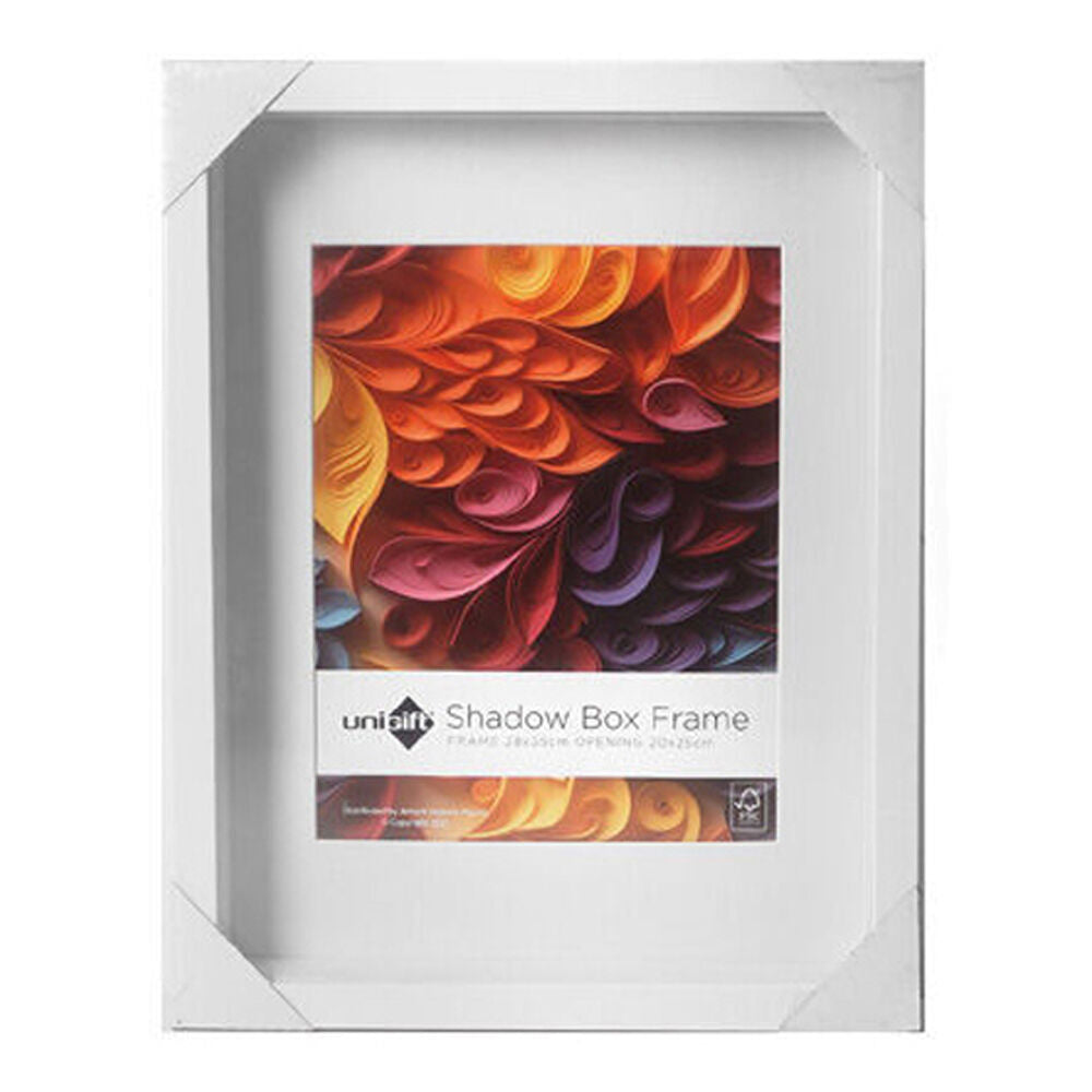 6PK Unigift Shadow Box Wooden/Glass Picture Photo Frame 28x35cm/20x25cm White