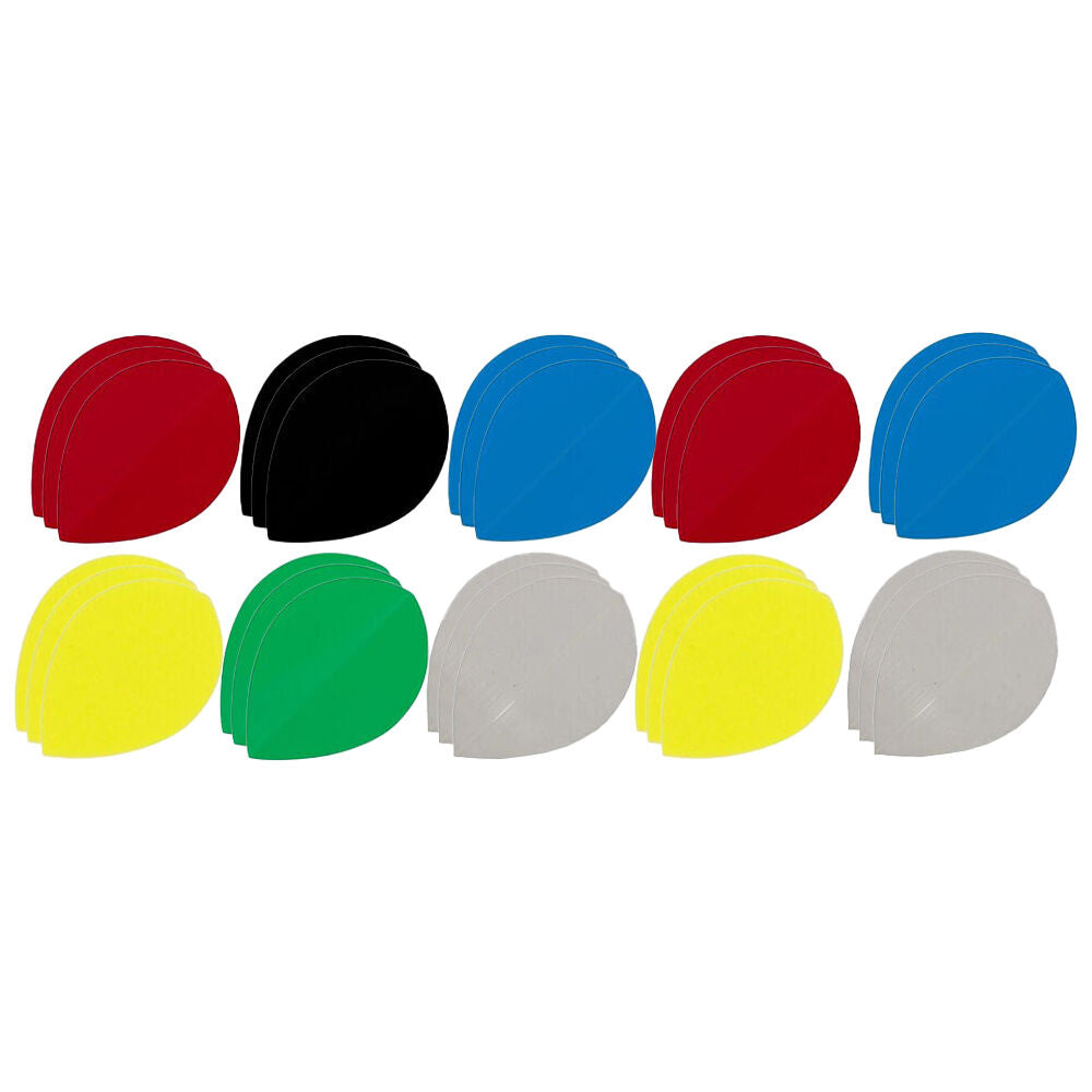 10x 3pc Formula Sports Polyester Plain Dart Flights Pear Shape Assorted