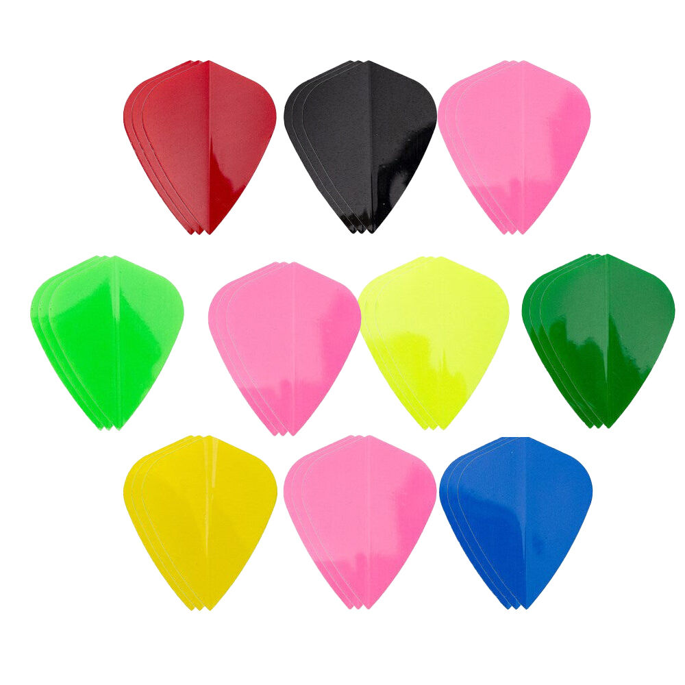 10x 3pc Formula Sports Polyester Plain Dart Flights Kite Shape Assorted