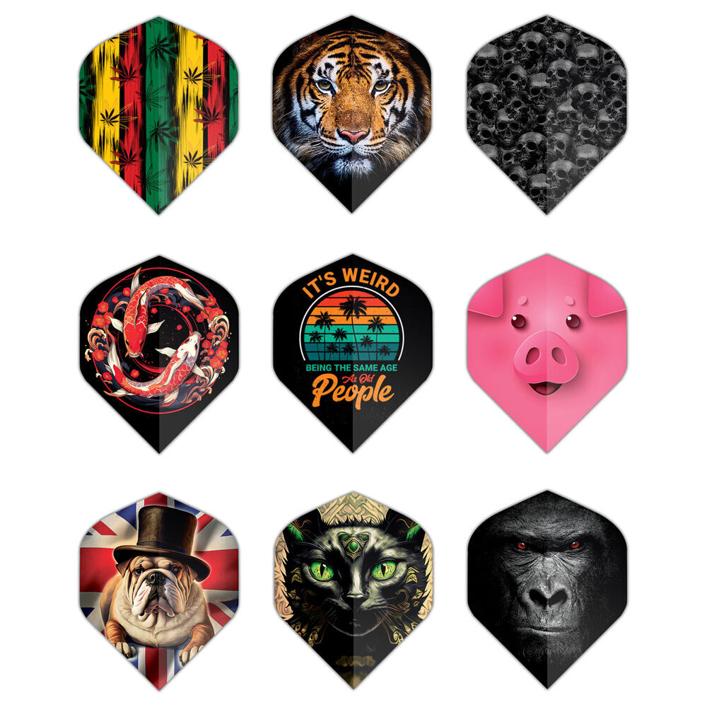 10x 3pc Formula Sports Polyester Emblem Dart Flights Standard Shape Assorted