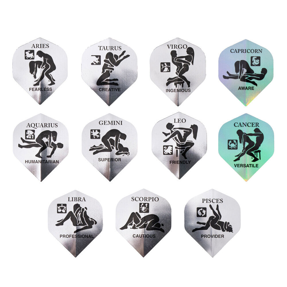 10x 3pc Formula Sports Metallic Zodiac Dart Flights Standard Shape Assorted