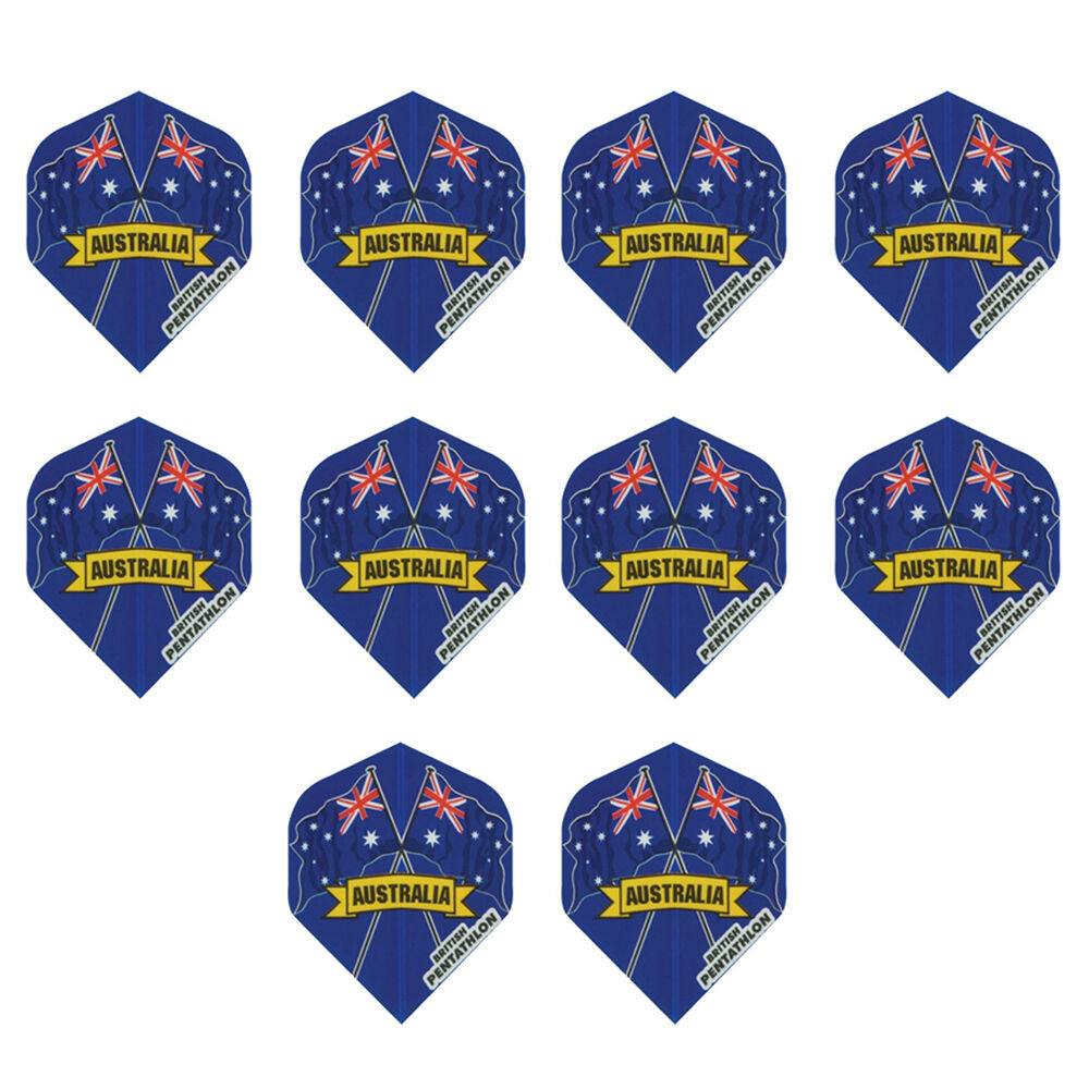 10x 3pc Formula Sports Aussie Flag Dart Board Flights Standard Shape