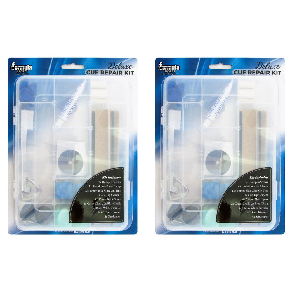 2PK Formula Sports Pool Snooker Billiard Table Deluxe Cue Repair Tipping Kit Large