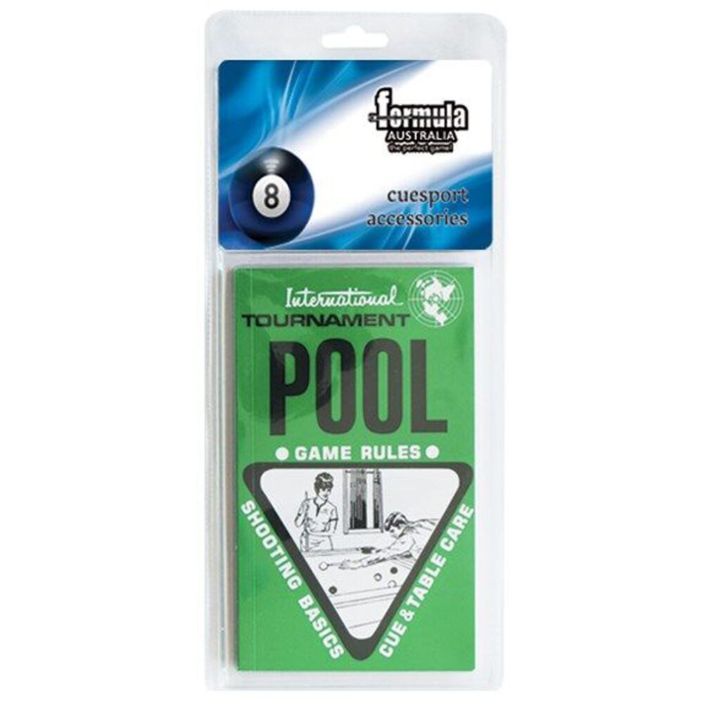 2PK Formula Sports Tournament Pool Game Rule Booklet Shooting Basic & Cue Table Care