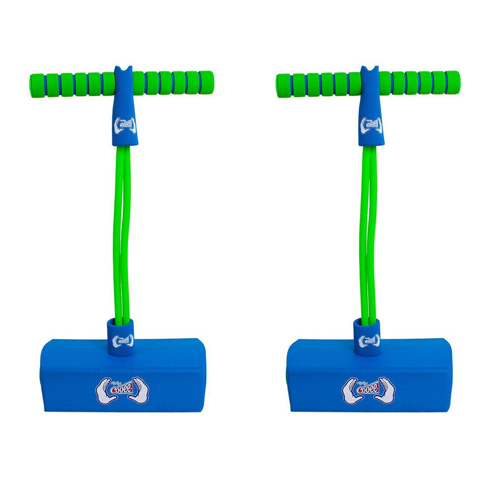 2PK Cooee Freestyle Junior Pogo Bounce Jump Stick Upto 110kg Green/Blue 3+