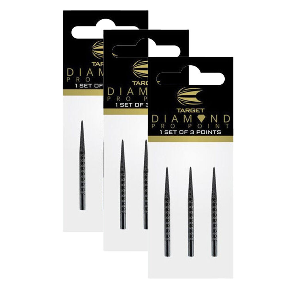 3x 3pc Target Diamond Pro Dart Point Replacement Spare Tip 32mm Black