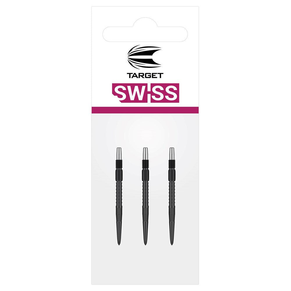 2x 3pc Target Swiss FireDart Point Black Dart Replacement Spare Tip 40mm
