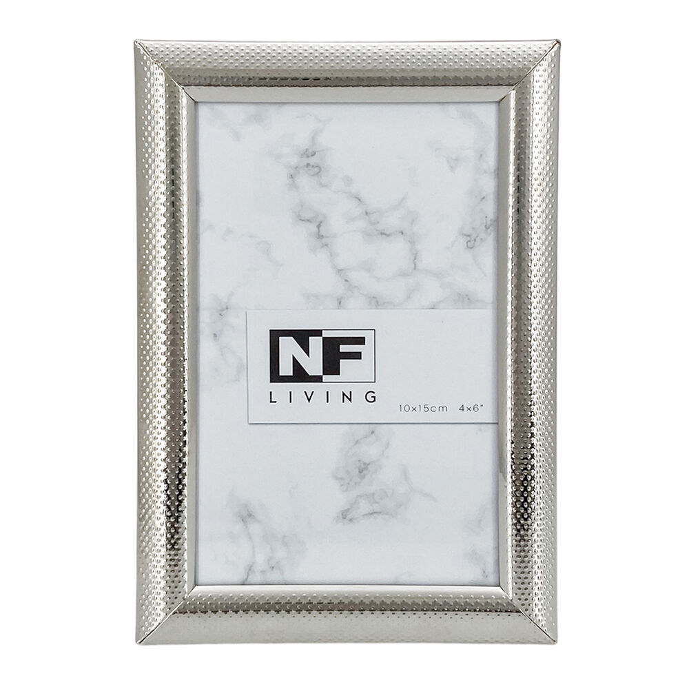 2PK NF Living Shine Bright Photo Frame 4x6 Modern Design Metal Silver