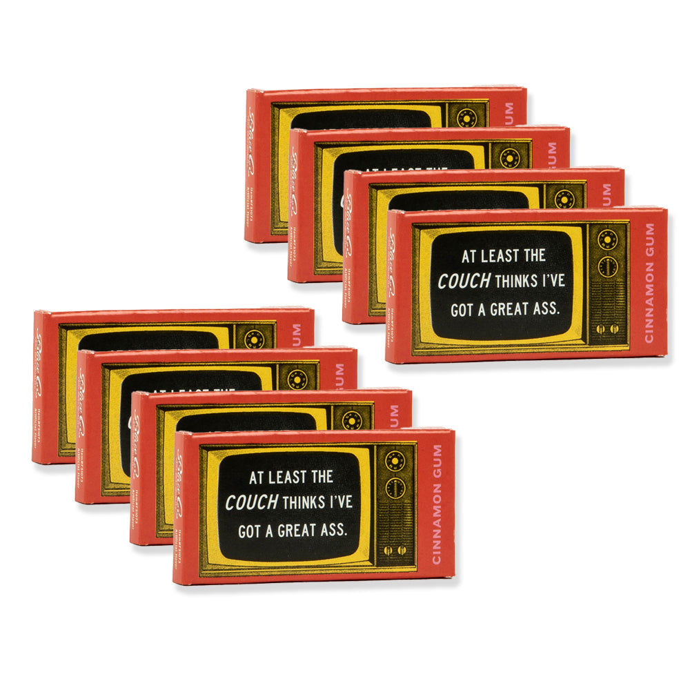 8x 8pc Blue Q Couch Thinks I Have A Great A*s Flavoured Chewing Gum Cinnamon