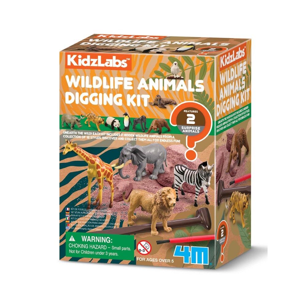 2PK 4M Kidzlabs Wildlife Animal Digging Kit STEM Toy Kids 5y+