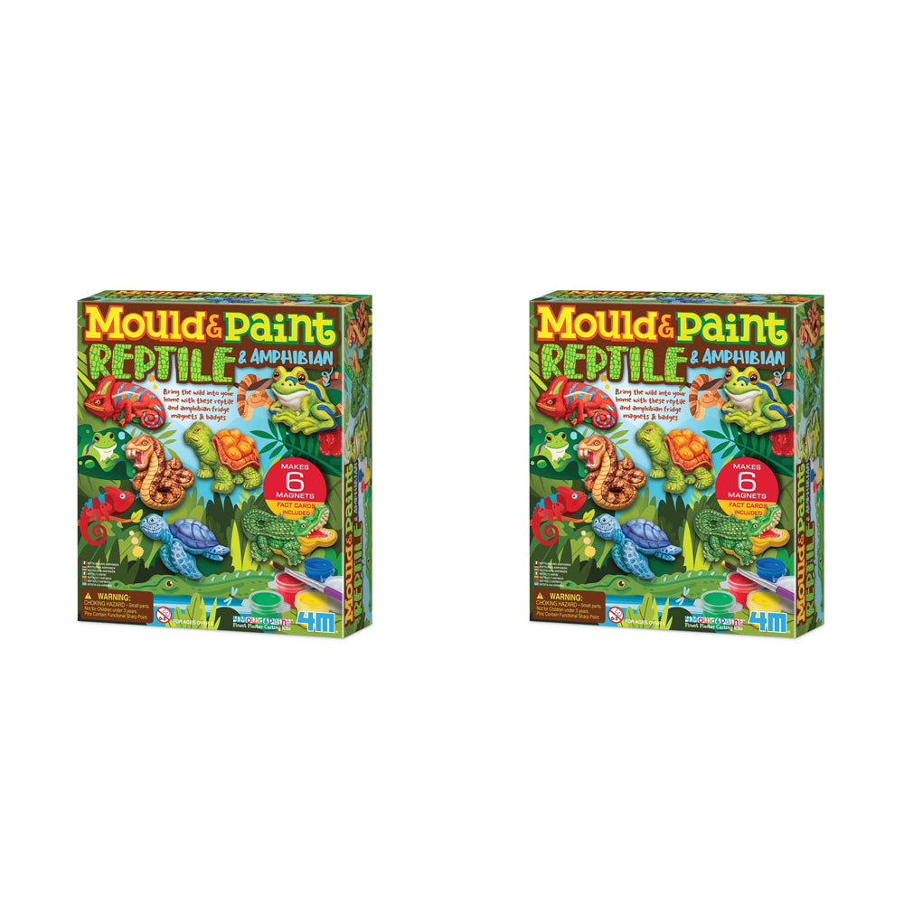 2PK 4M Mould & Paint Reptile & Amphibian Kids Craft Kit 5y+