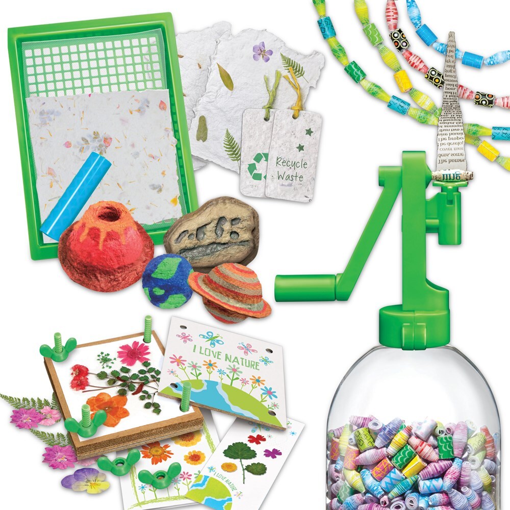 4M Steam Powered Kids Green Paper Craft Kids Toy 5y+