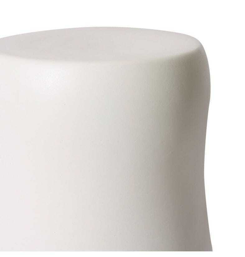 E Style Hudson 44cm Ceramic Stool Round - White