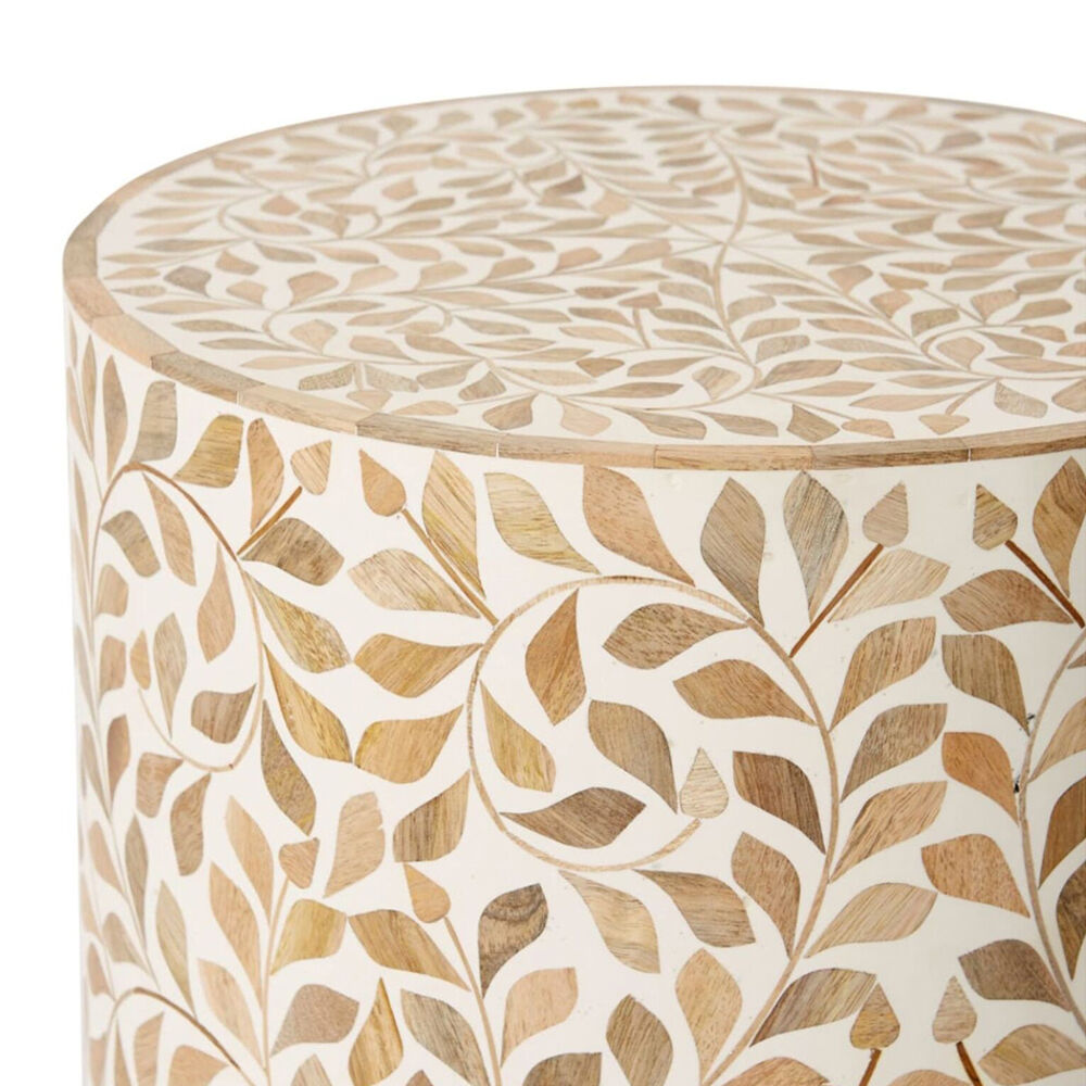 E Style Kartik Metal/Wood Side Table 38x45cm - Natural