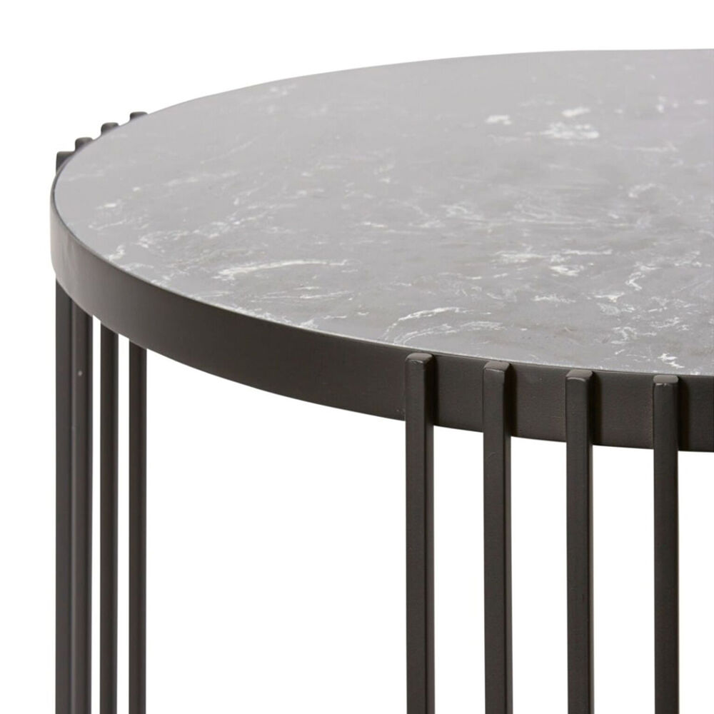 E Style Beckam Metal/Marble Coffee Table 71x45cm - Black