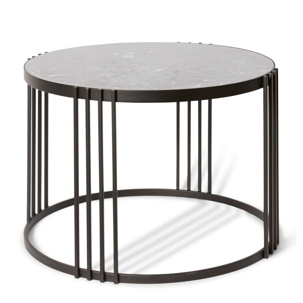 E Style Beckam Metal/Marble Coffee Table 71x45cm - Black