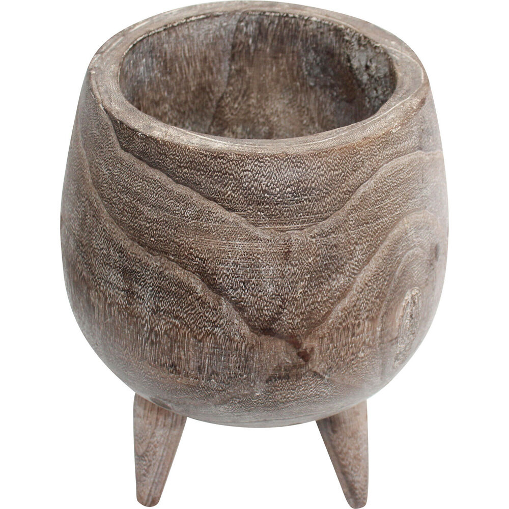 LVD Paulownia Wooden Outdoor Decorative Planter Pot Large 24x31cm Mocha