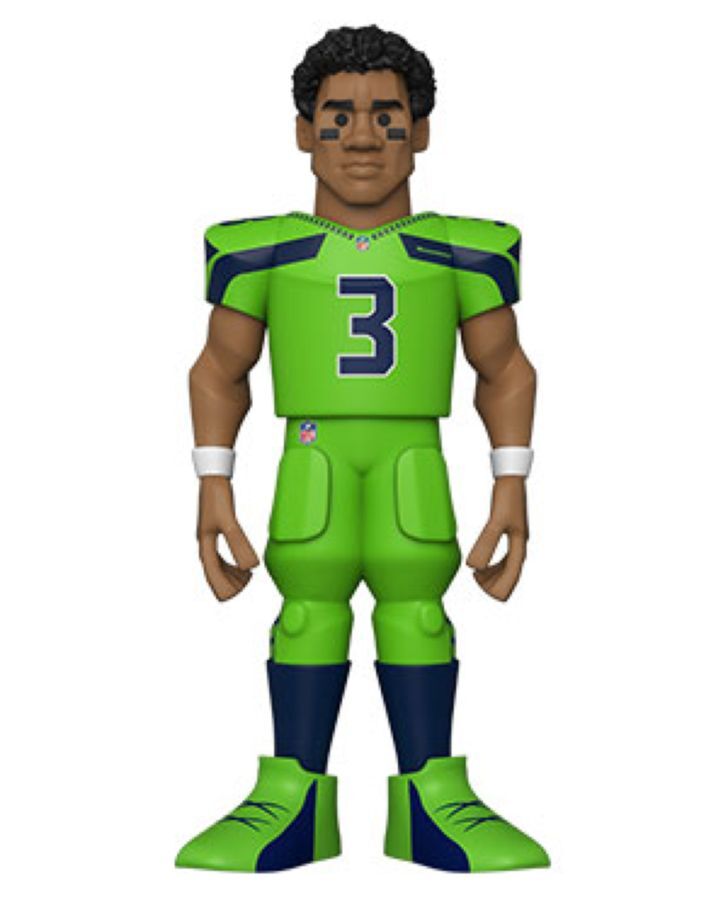 NFL Football Russell Wilson Seahawks Gold Vinyl Action Figure Toy 12in