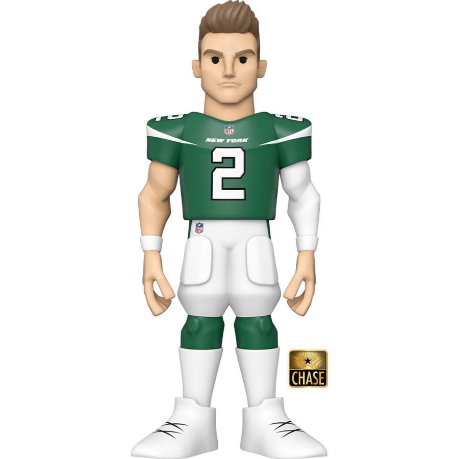 NFL Football Zach Wilson Jets Gold Vinyl Action Figure Toy 12in