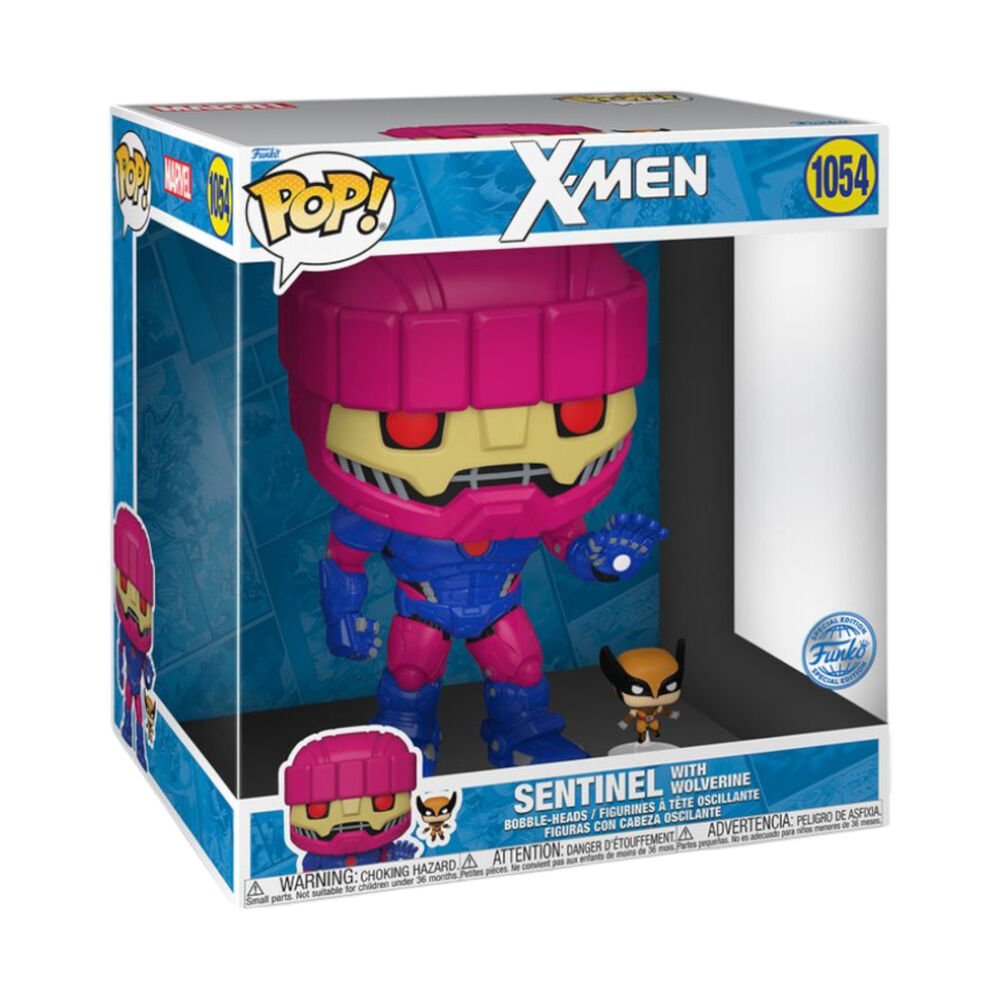X-Men Comics Sentinel w/ Wolverine Chase Pop Vinyl Figure Toy 10in