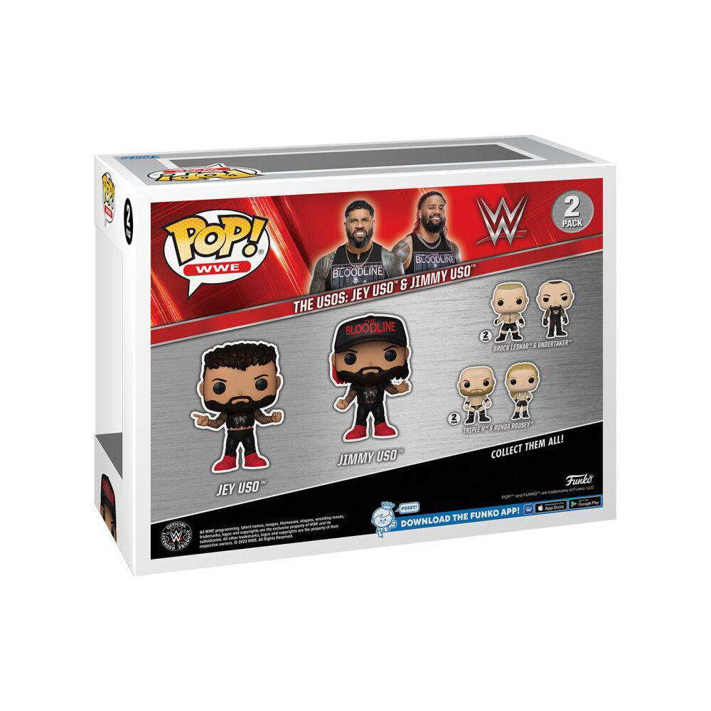 2pc WWE Uso Brothers Jey & Jimmy Uso Pop Vinyl Figures 4in 3y+