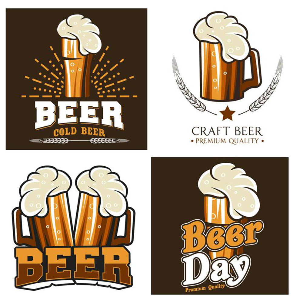 4pc Beer Coasters Dining Table Protector Square Glass