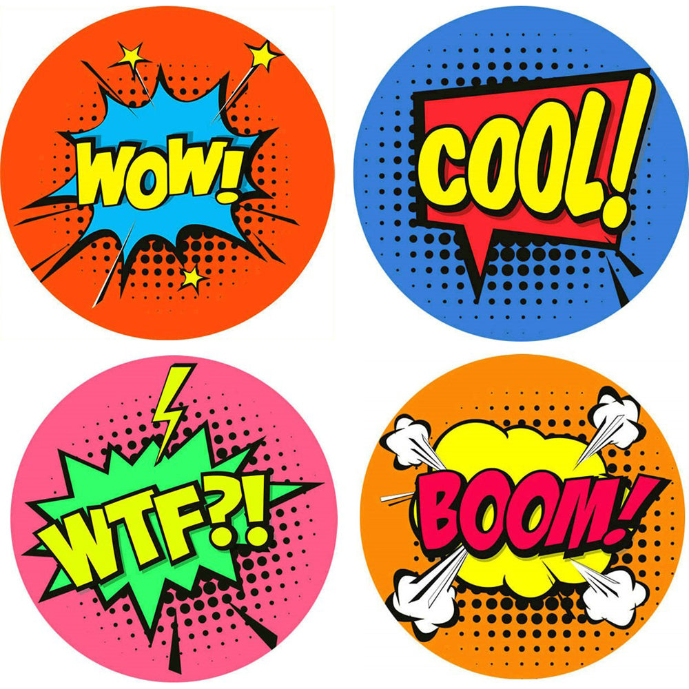4pc Cools Saying Coasters Dining Table Protector Round Glass