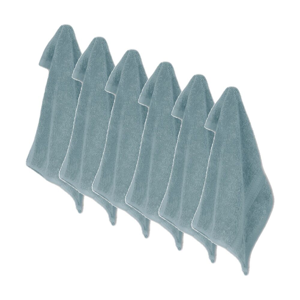6x Ardor St Regis Collection 32x32cm Cotton Face Washer Towel Soft 600GSM Mist