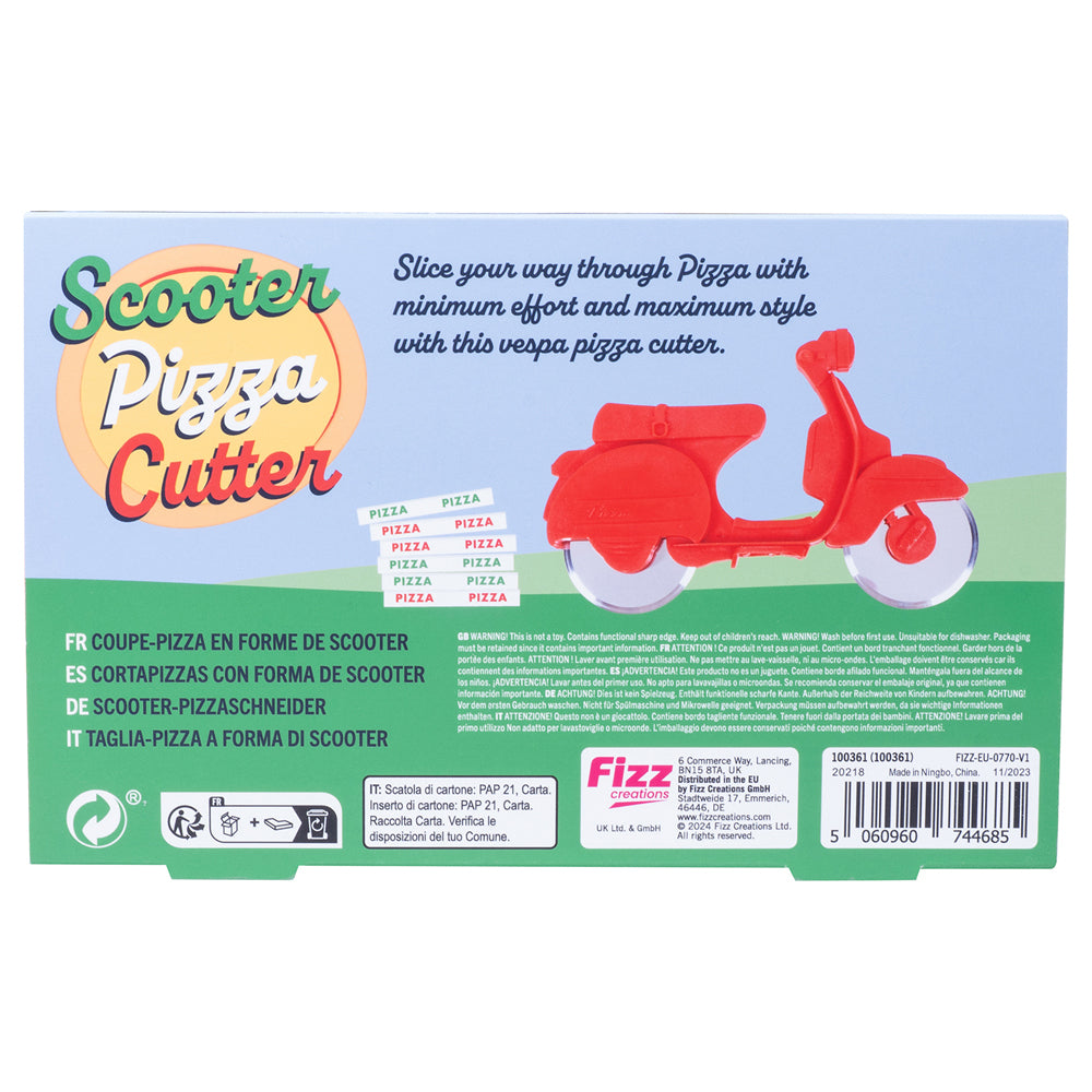 2PK Fizz Creations Scooter Pizza Wheel Cutter/Slicer - Red