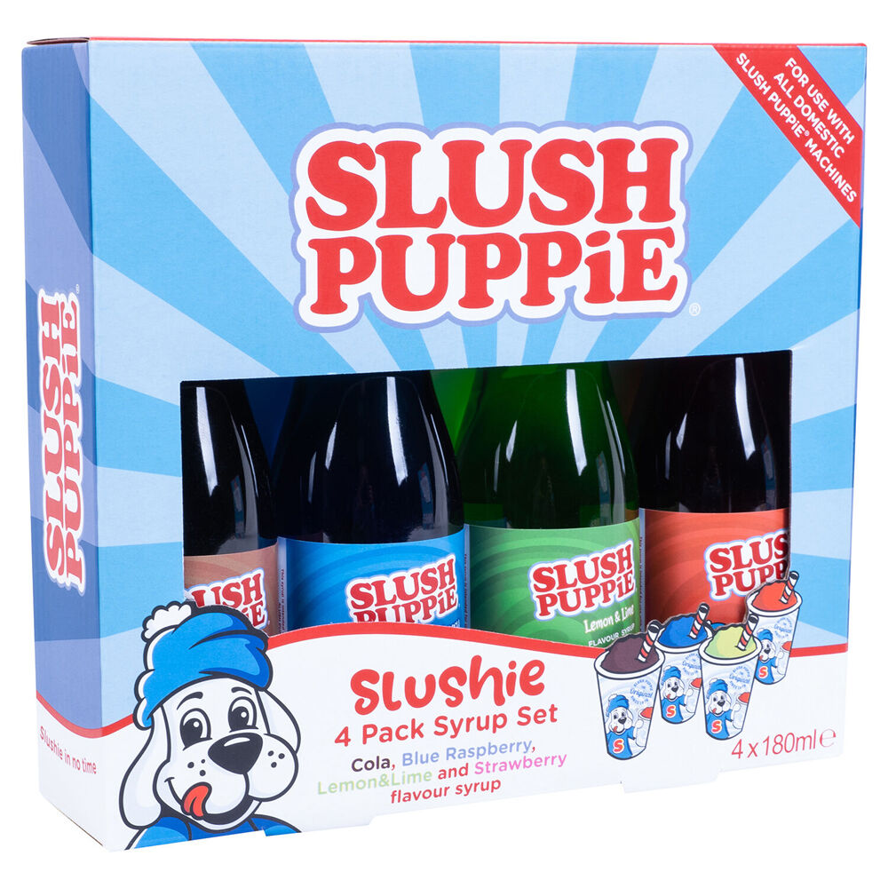 4pc Fizz Creations Slush Puppie Syrup Set Raspberry/Strawberry