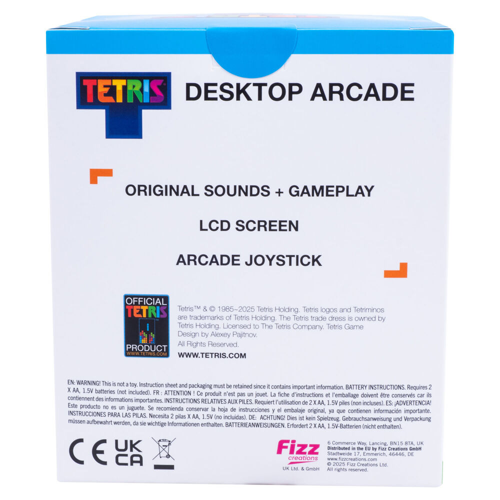 Fizz Creations Retro Inspired Tetris Desktop Arcade 15 Levels
