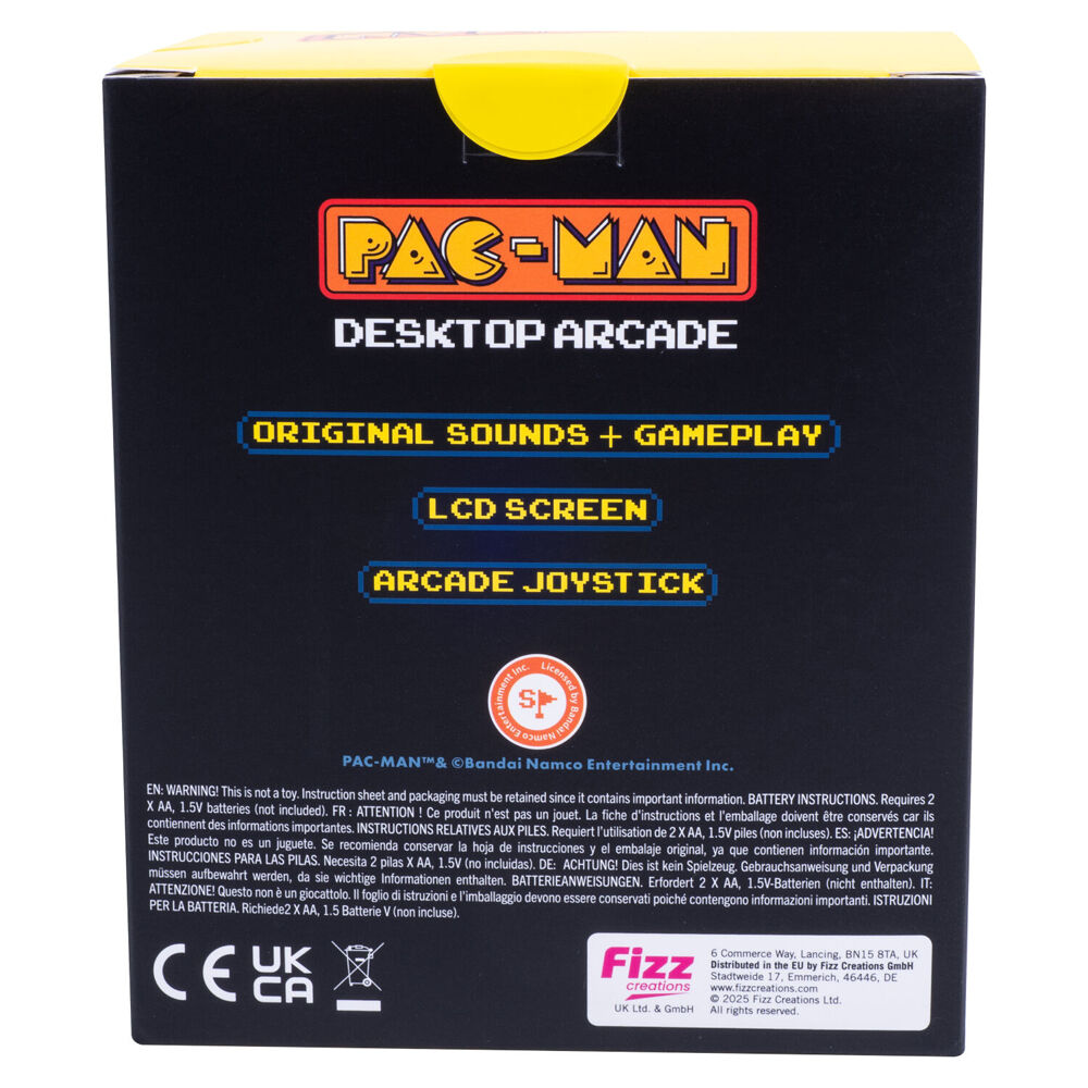 Fizz Creations Pac-Man Desktop Arcade 18x13cm - Yellow 8y+
