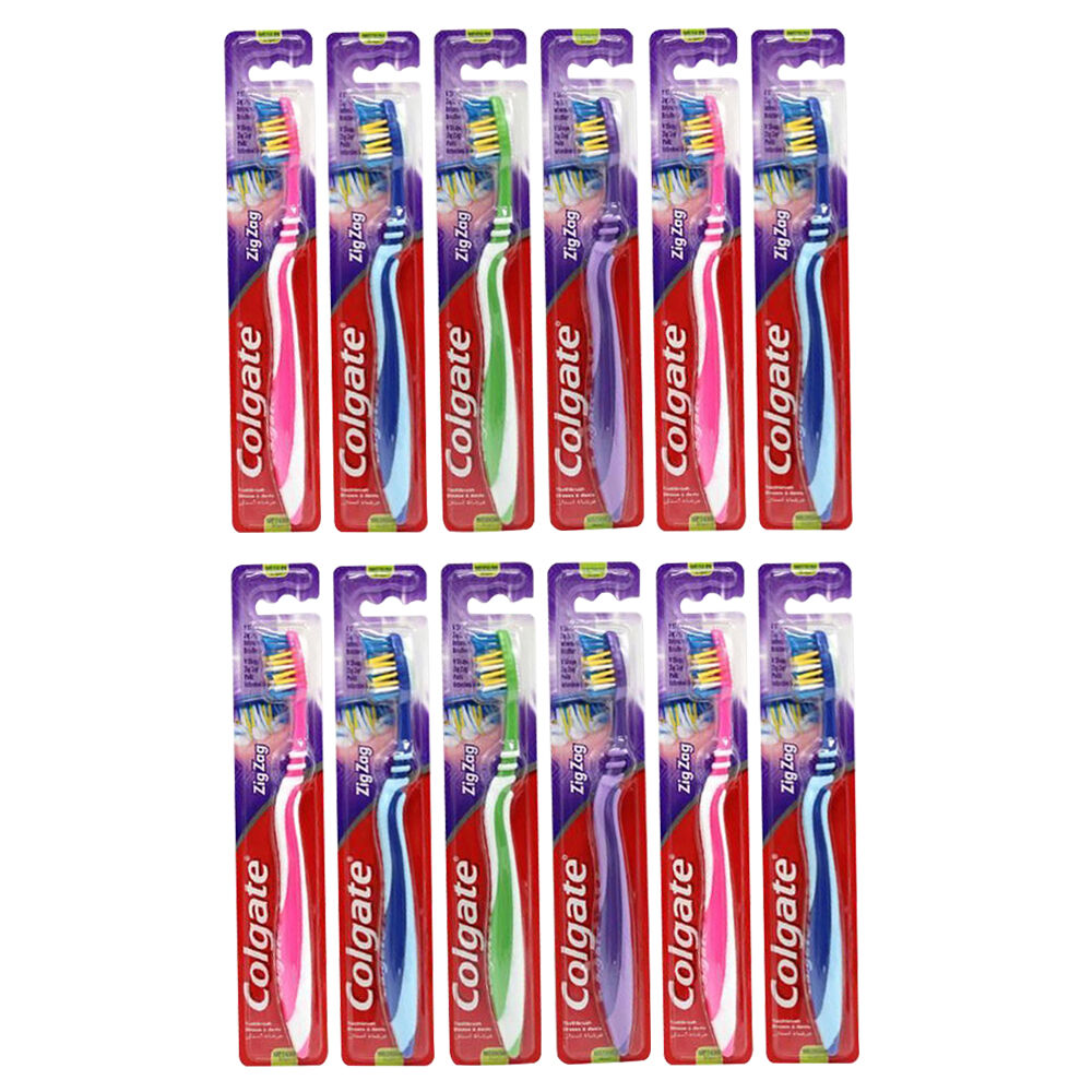 12PK Colgate Zig Zag Interdental Toothbrush Medium Assorted Teeth Care