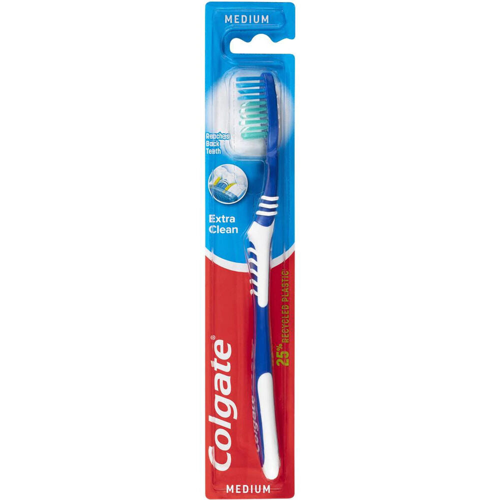 12PK Colgate Extra Clean Toothbrush Medium Teeth Cleaner