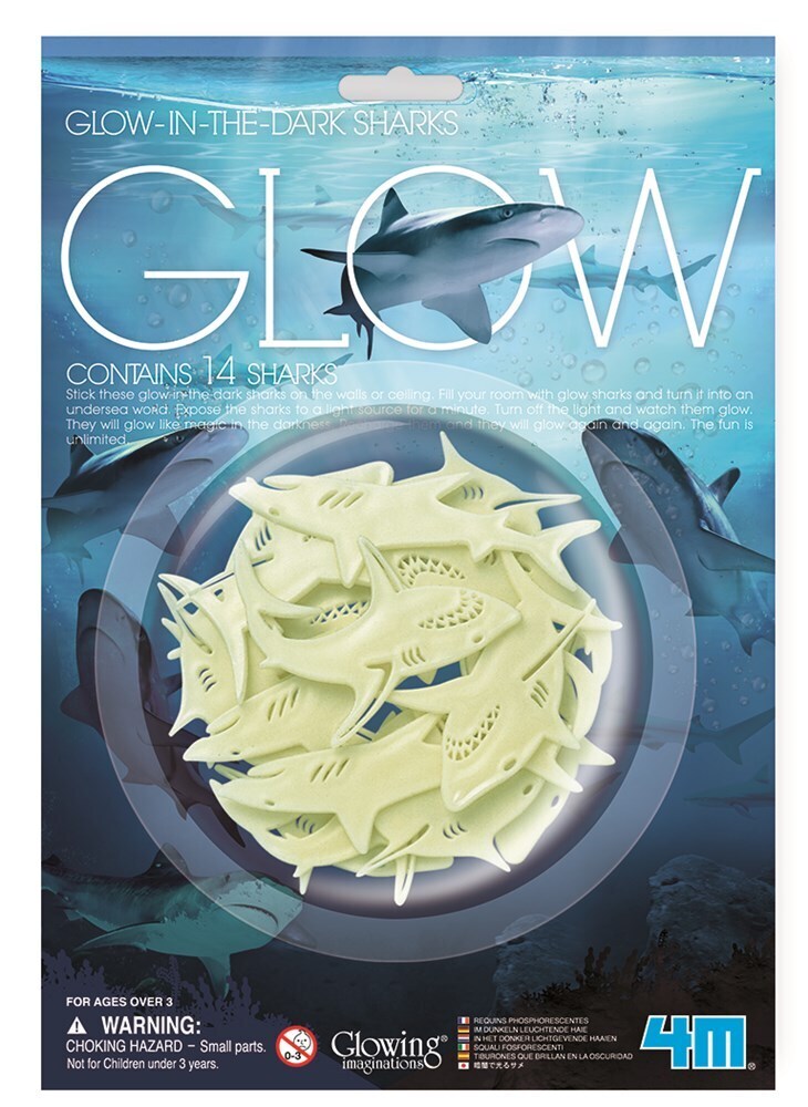 3PK 14pc 4M Glow Sharks Bedroom Decor Kids/Toddler Activity Toy 3y+