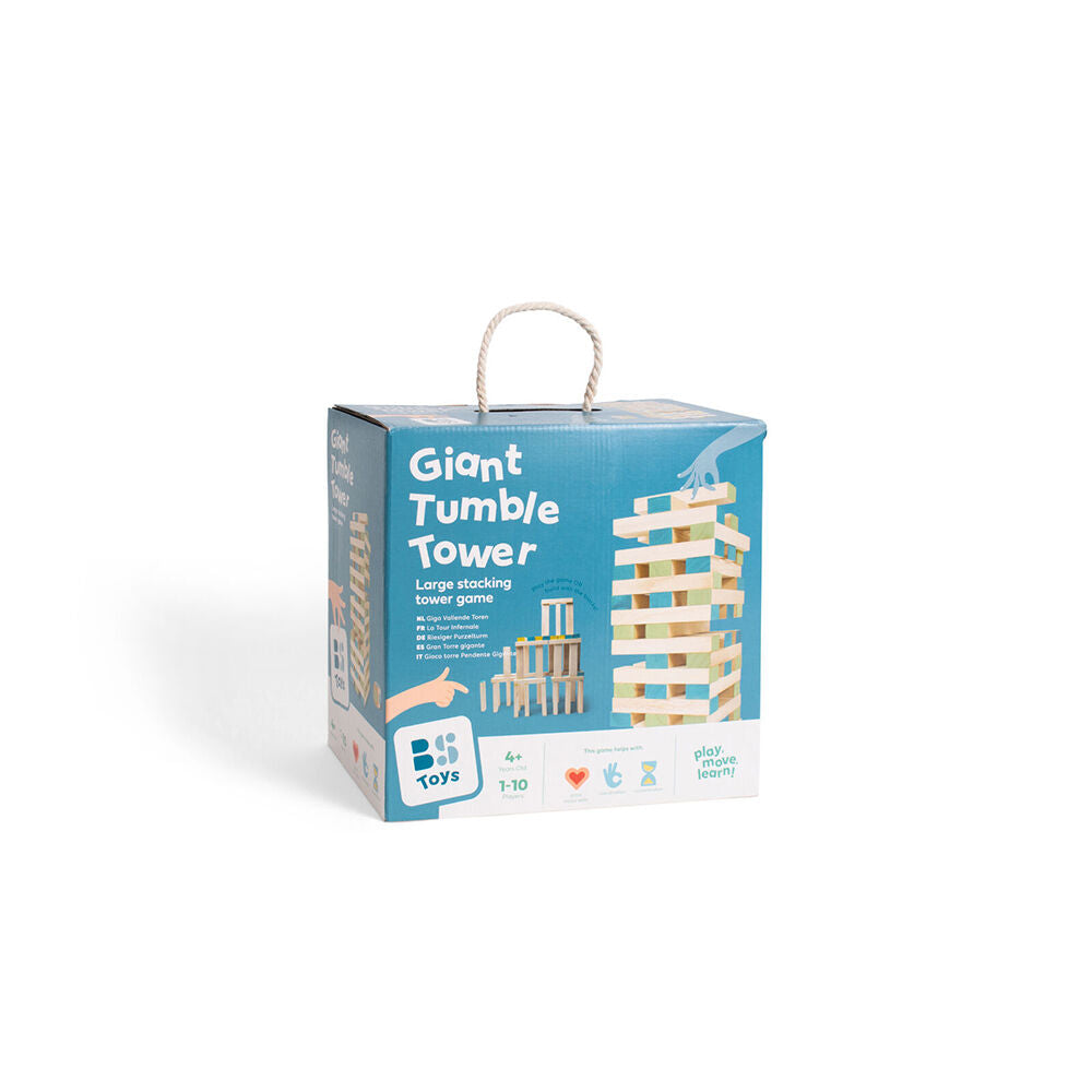 BS Toys Wood Giant Tumble Tower Active Kids Active & Outdoor Toys 20x4.5cm 4y+