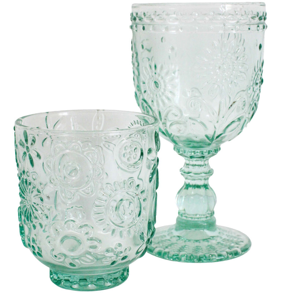 2PK LVD Garden 10cm Glass Tumbler Water/Juice Drinking Cup - Mint Green