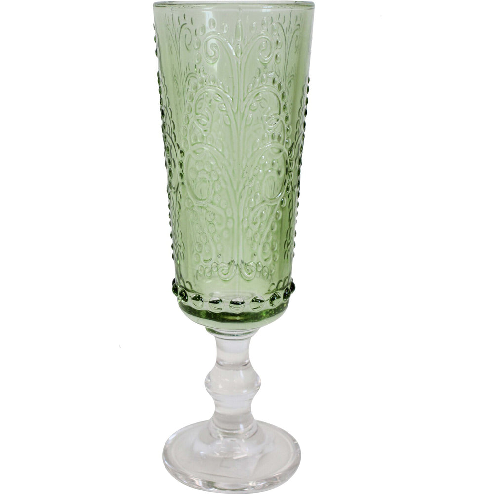 2PK LVD Stemmed 19cm Champagne Flute Glass Drinking Cup - Apple Green