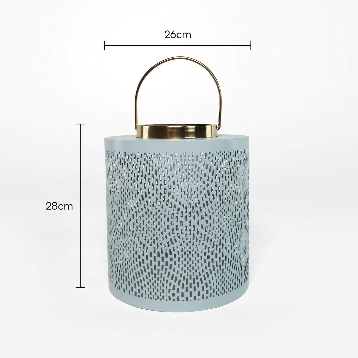 Rayell Lantern Candle Holder Muttrah Sky Blue Medium 26x28x26cm
