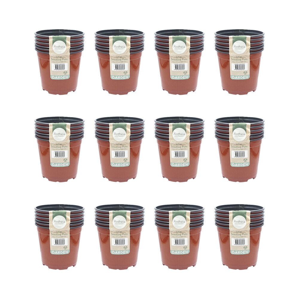 72pc Antheia Green Homewares Soft Plastic Seedling Pot 13x11.4cm - Brown