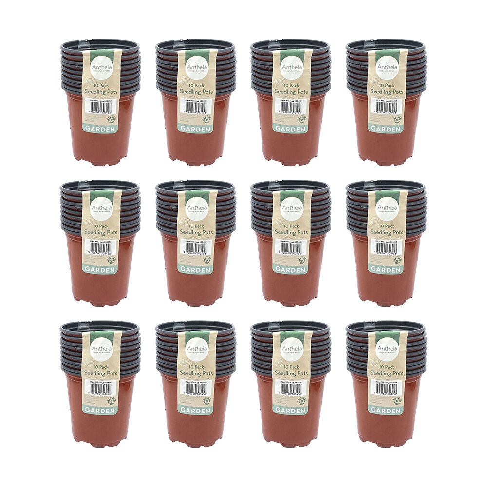 120pc Antheia Green Homewares Soft Plastic Seedling Pot 13x9cm - Brown